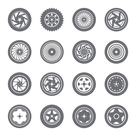 Set of wheel rimsのイラスト素材