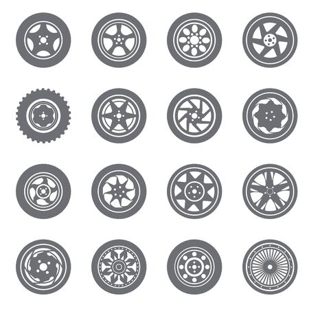 Set of wheel rimsのイラスト素材