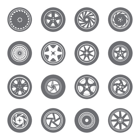 Set of wheel rimsのイラスト素材