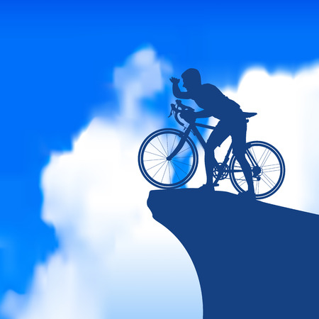 Silhouette of a cyclistのイラスト素材
