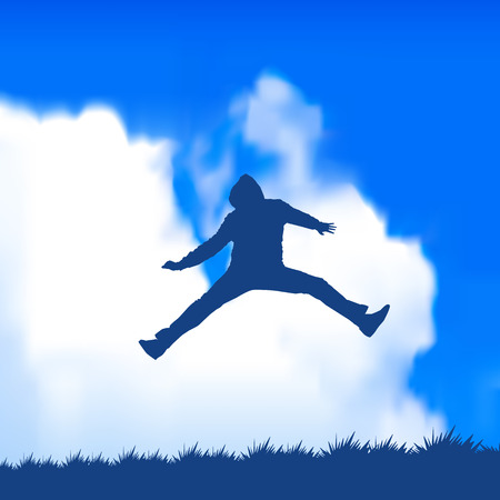 man jumpingのイラスト素材