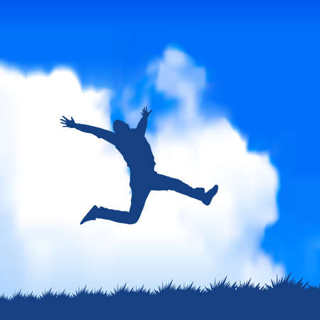 man jumpingのイラスト素材