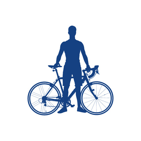 silhouette of a cyclistのイラスト素材