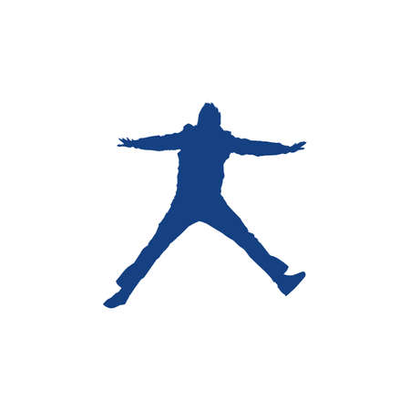 Silhouette of a man jumpingのイラスト素材
