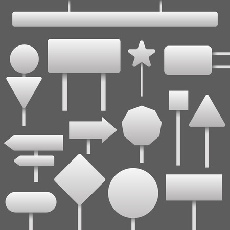 traffic blank signs of different shapes setのイラスト素材