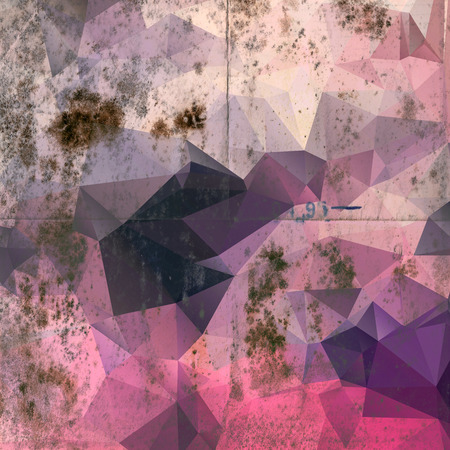 Pink polygonal vintage old background. Polygonal vintage background. Abstract modern background with polygons.の写真素材