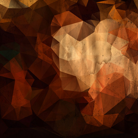 Brown polygonal vintage old background. Polygonal vintage background. Abstract modern background with polygons.の写真素材
