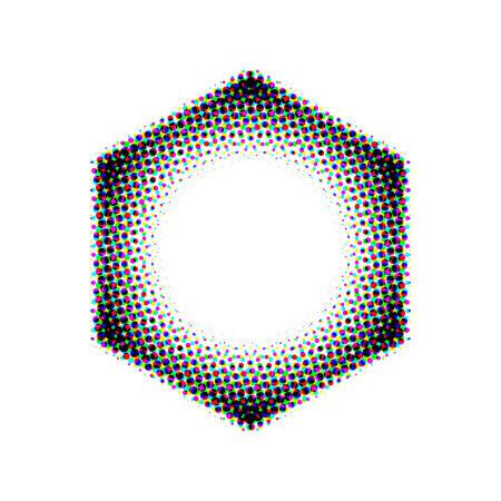halftone hexagonの写真素材