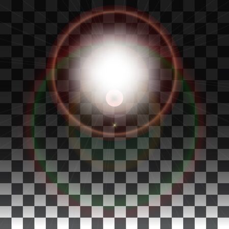 Vector lens flare on a transparent background. Vector special effects on a transparent backgroundのイラスト素材