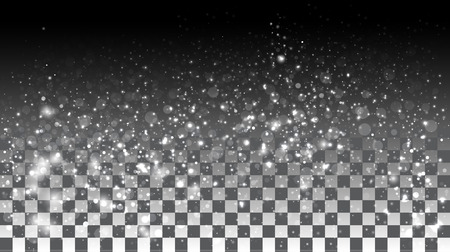 Falling snow on a transparent background. Vector special effects on a transparent backgroundのイラスト素材