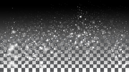 Falling snow on a transparent background. Vector special effects on a transparent background