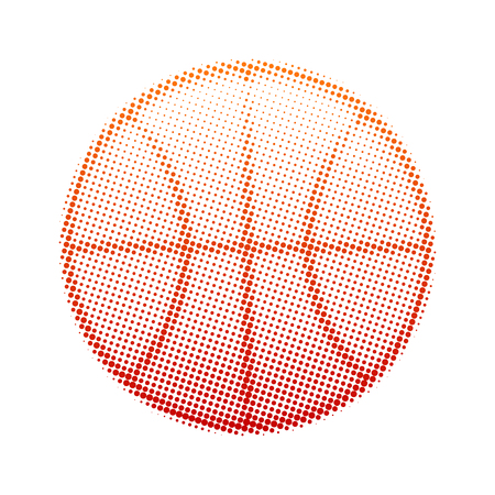Basketball ball halftone on a white background. Stylized basketball dotsのイラスト素材