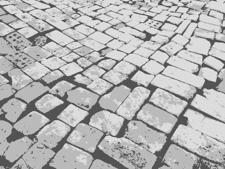 Masonry paving grunge background. Granite paving blocks square transverse rows.のイラスト素材