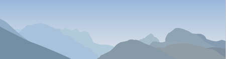 Mountain range. Vector panorama of mountain range.のイラスト素材
