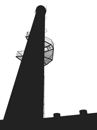 big black tall tower on a white background vectorのイラスト素材