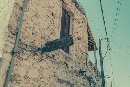 old stone building view from the bottom upの写真素材