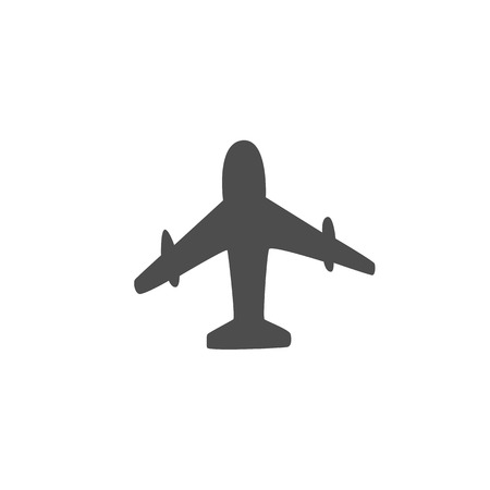 Icon gray airplane on a white background vector.のイラスト素材