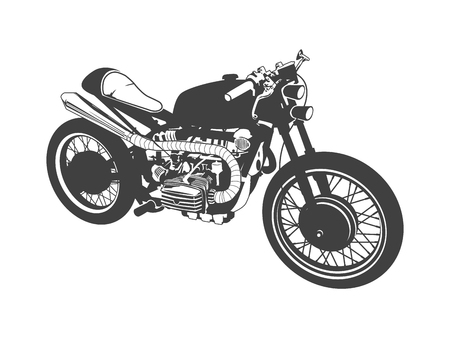 Vector gray motorbike on a white background.のイラスト素材