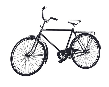 Vector gray bicycle on a white background.のイラスト素材