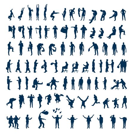 Businessman Day. Businessman vector silhouettes set. business people setのイラスト素材