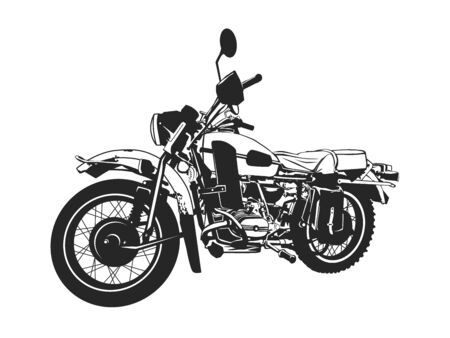 Black and white painted motorcycle のイラスト素材