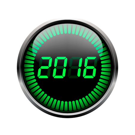 Colorful digital year time icon on a white background.のイラスト素材