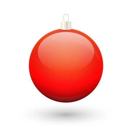 Gradient christmas red ball vector on a white background.のイラスト素材