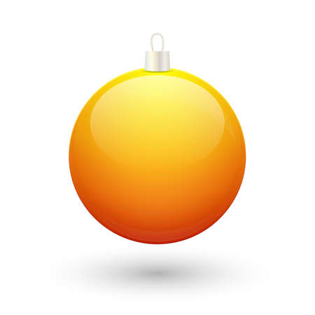 Gradient christmas yellow ball vector on a white background.のイラスト素材