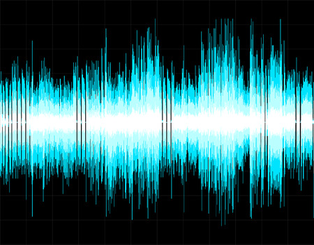 Blue abstract digital sound wave background. Vector art.のイラスト素材
