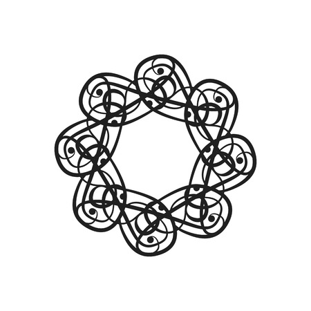 Black and white vector picturesquely beautiful figure.のイラスト素材