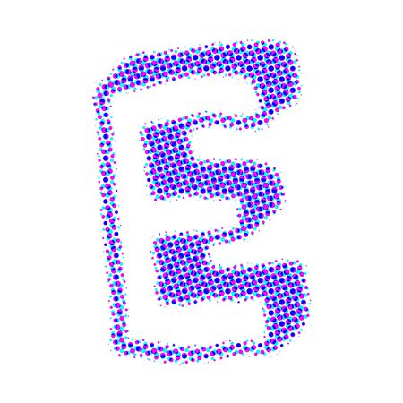 Volume letter E from points with shadows.の写真素材
