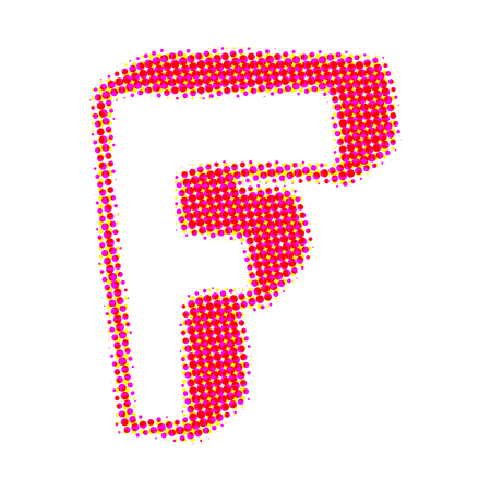 Volume letter F from points with shadows.の写真素材