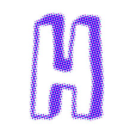Volume letter H from points with shadows.の写真素材