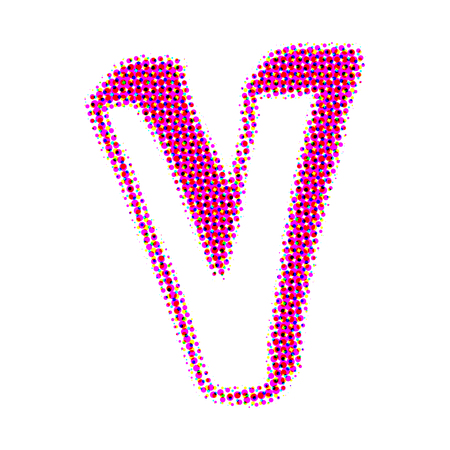 Volume letter V from points with shadows.の写真素材