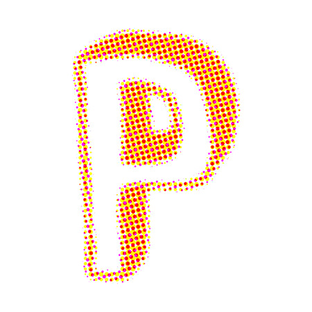 Volume letter P from points with shadows.の写真素材