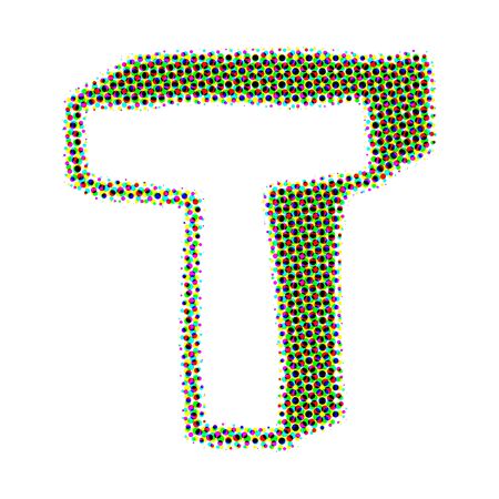 Volume letter T from points with shadows.の写真素材