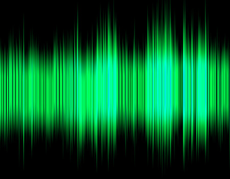 Green abstract digital sound wave on a black background.の写真素材