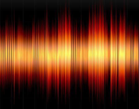 Orange abstract digital sound wave on a black background.の写真素材