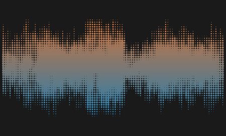 Browm and blue halftone abstract design background in the form of wave. Vector art.のイラスト素材