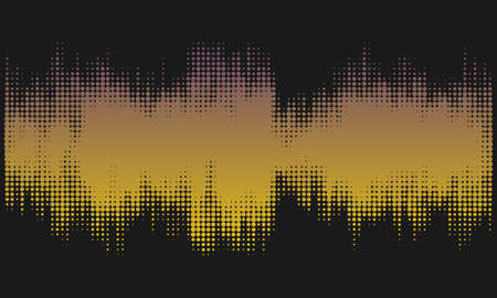 Golden halftone abstract design background in the form of wave. Vector art.のイラスト素材
