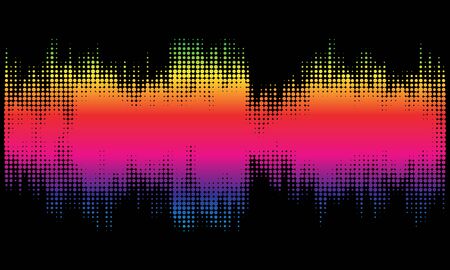 Colorful halftone abstract design background in the form of wave. Vector art.のイラスト素材