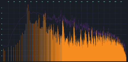 Graphic equalizer of orange color. Vector art.のイラスト素材