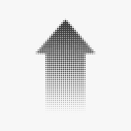Halftone arrow up on a white background. Vector art.のイラスト素材