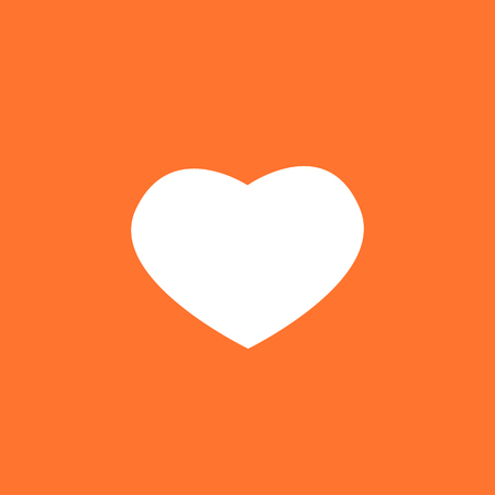 White valentines heart on a orange background. Vector art.のイラスト素材