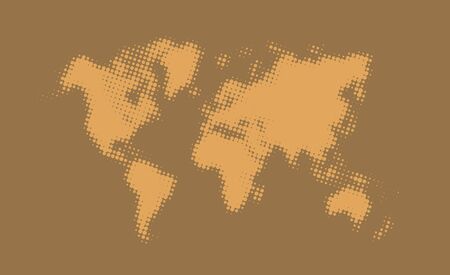 Abstract halftone political world map Illustration. Vector art.のイラスト素材