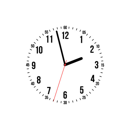 Vector clock illustration on a white background. Vector art.のイラスト素材
