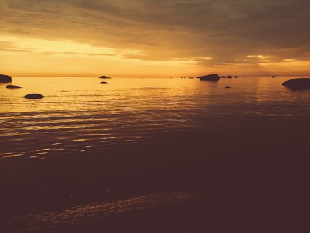 Beautiful landscape of the gulf and sky in the evening.