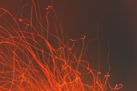 Red abstract chaotic thin lines. Design wallpaper.