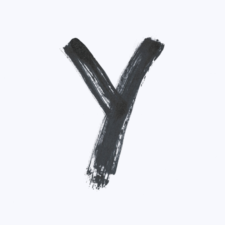 Capital black letter Y on a white background.の写真素材