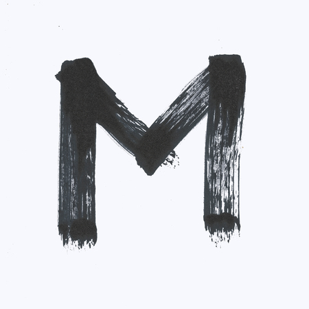 Capital black letter M on a white background. Capital black letter M on a white background.